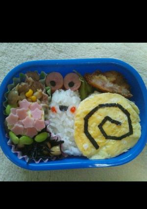 カタツムリと紫陽花のお弁当（キャラ弁）-レシピのメイン写真