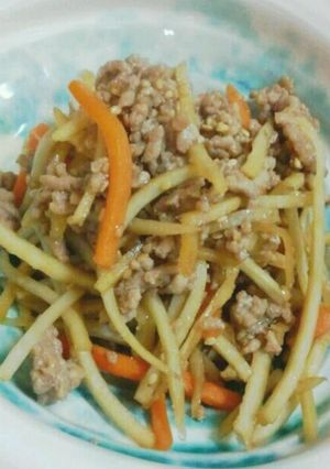 5分で簡単!ひき肉入りきんぴらごぼう☆-レシピのメイン写真