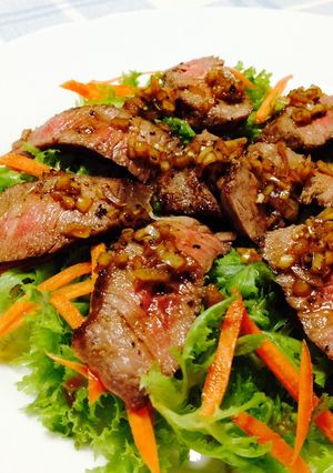 満腹‼︎ 牛ランプ肉ステーキサラダ-レシピのメイン写真
