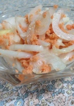 新玉ねぎと鮭の和え物-レシピのメイン写真