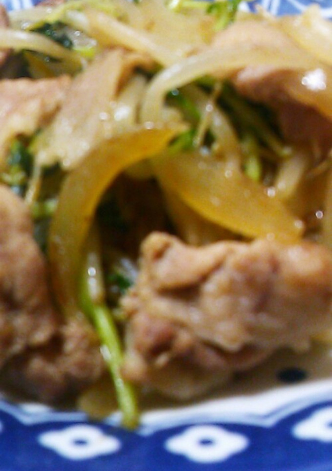 もやしと豆苗の豚肉炒め♪-レシピのメイン写真