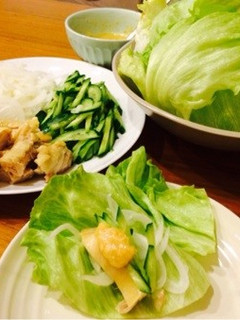 レンジで簡単!蒸し鶏のレタスラップ-レシピのメイン写真
