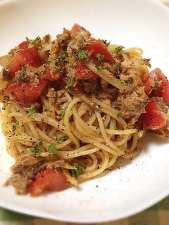 サバとトマトの冷製パスタ-レシピのメイン写真