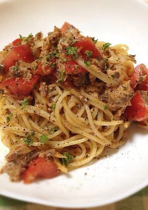 サバとトマトの冷製パスタ-レシピのメイン写真