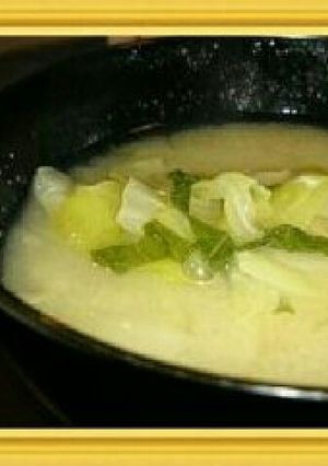 汁物100選☆春キャベツと大葉昆布味噌汁-レシピのメイン写真