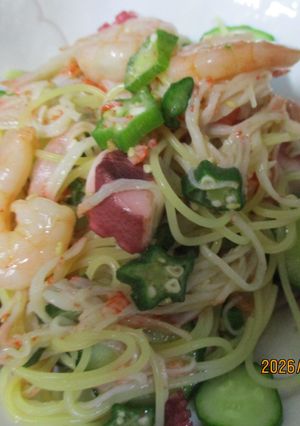 かにかま からしパスタサラダ😋-レシピのメイン写真