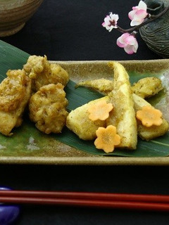 簡単!筍と鶏の柚子胡椒風味の天ぷら-レシピのメイン写真