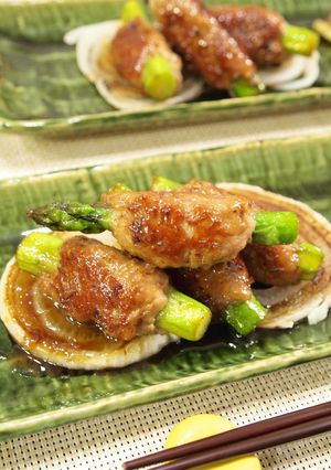 シャキシャキ♪アスパラのつくね巻き-レシピのメイン写真