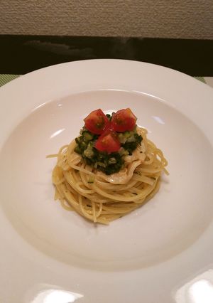 【松橋】山形のだしで和風バジル冷製パスタ-レシピのメイン写真