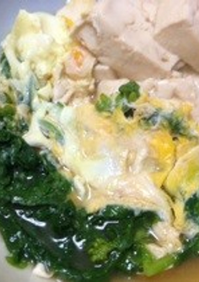 簡単ヘルシー❗️ 菜の花と豆腐の卵とじ-レシピのメイン写真
