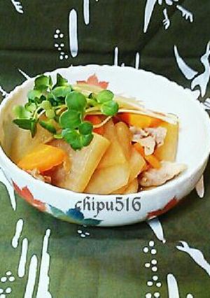 15分簡単 旨っ豚バラ肉と根菜の煮物副菜-レシピのメイン写真