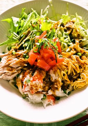 旨胡麻だれで♡野菜いっぱいサラダうどん-レシピのメイン写真