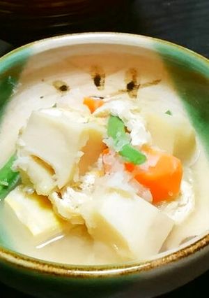 タケノコとうす揚げ・三度豆のみぞれ煮♪-レシピのメイン写真