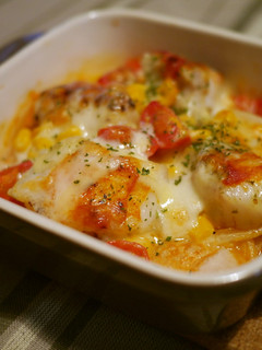 お餅inトマトソースで鱈のチーズ焼き-レシピのメイン写真
