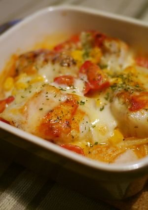お餅inトマトソースで鱈のチーズ焼き-レシピのメイン写真