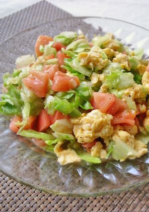 キャベツ＆トマト＆卵の彩りサラダ-レシピのメイン写真