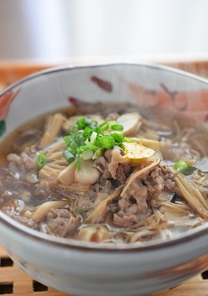 簡単！牛きのこ蕎麦-レシピのメイン写真