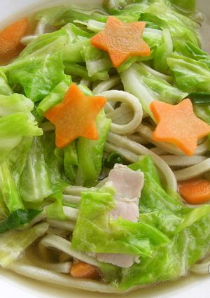 めっけもん♪春のスープパスタ風うどん-レシピのメイン写真