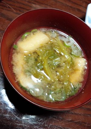 わさび菜の味噌汁-レシピのメイン写真