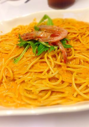 超簡単！甘エビのトマトクリームパスタ-レシピのメイン写真