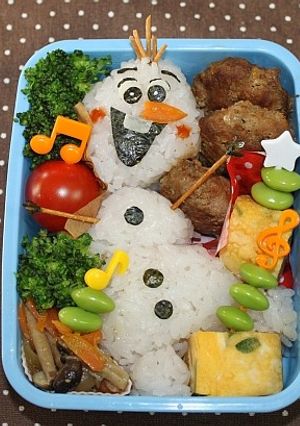 アナと雪の女王「オラフ」簡単キャラ弁当-レシピのメイン写真