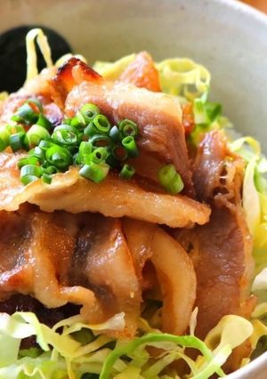 簡単！春キャベツ使用　塩こうじの豚バラ丼-レシピのメイン写真