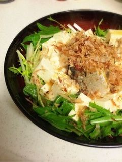 簡単5分!鯖缶豆腐サラダ痩せるズボラ飯-レシピのメイン写真