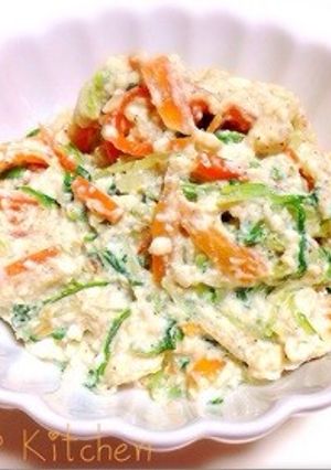水菜とにんじんの白和え☆簡単-レシピのメイン写真