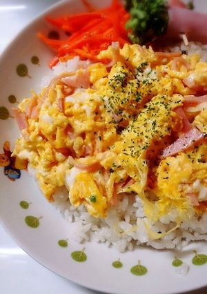 朝食に簡単！ハム卵丼♪-レシピのメイン写真