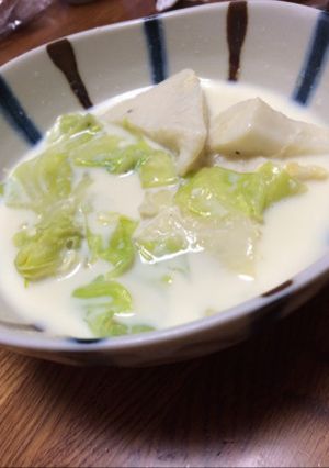 キャベツとはんぺんの豆乳スープ煮-レシピのメイン写真
