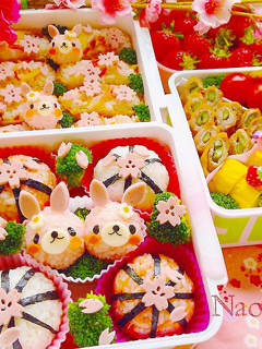 キャラ弁♡ミニうさぎちゃん♬お花見行楽に-レシピのメイン写真