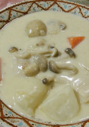 簡単！鶏むね肉とキノコのクリームシチュー-レシピのメイン写真