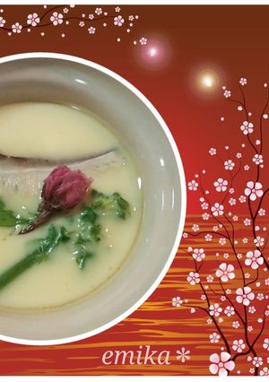 桜と菜の花の春を感じる茶碗蒸し♪-レシピのメイン写真