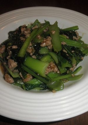 小松菜とひき肉の炒め物-レシピのメイン写真