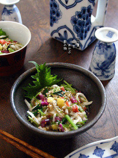 速攻【三つ葉・山芋・めかぶの酢の物】-レシピのメイン写真