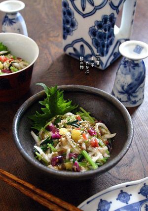 速攻【三つ葉・山芋・めかぶの酢の物】-レシピのメイン写真
