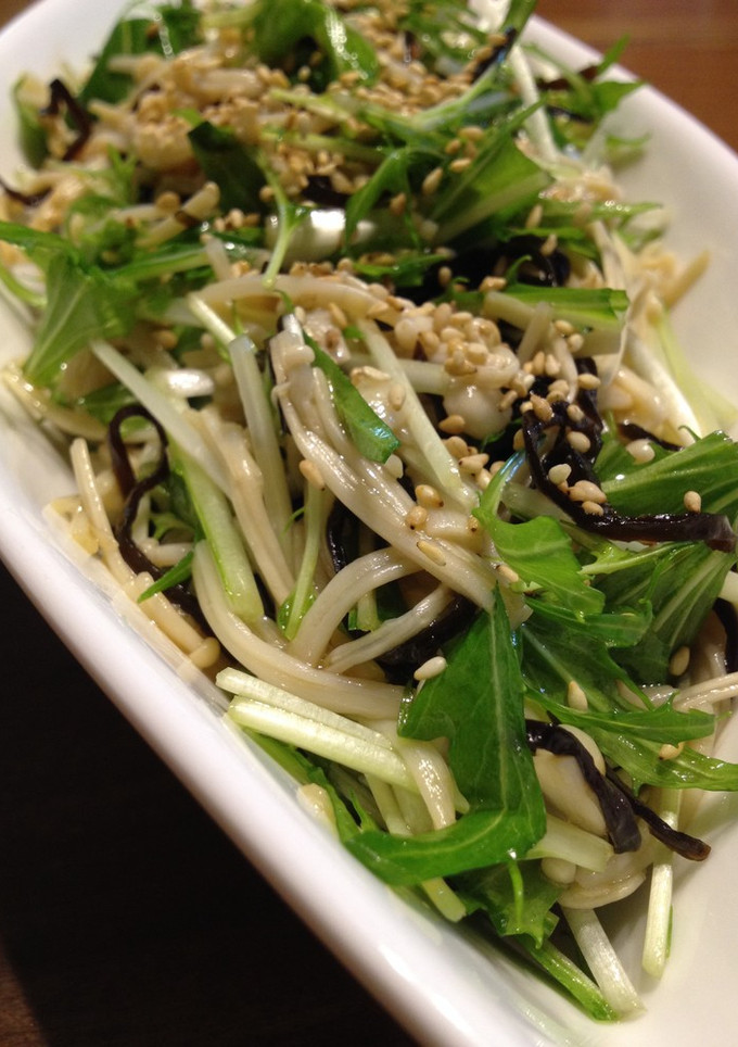 簡単スグ♪ 水菜とえのきの塩昆布サラダ-レシピのメイン写真