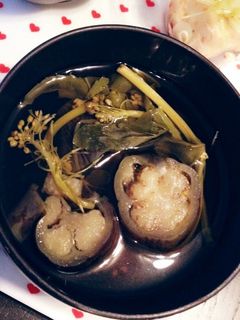 茄子と菜の花のすまし汁♡-レシピのメイン写真