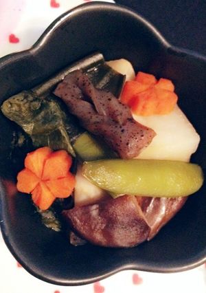 カブ，エンドウ，蒟蒻のオイスター煮♡-レシピのメイン写真