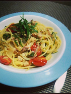 ツナとおかひじきの和風パスタ-レシピのメイン写真