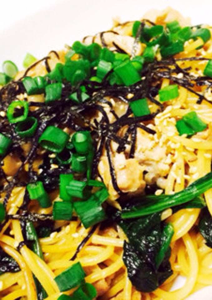 簡単 豚肉とほうれん草の和風パスタ-レシピのメイン写真