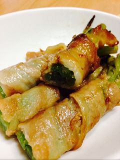 残った春菊の茎の豚肉巻き-レシピのメイン写真