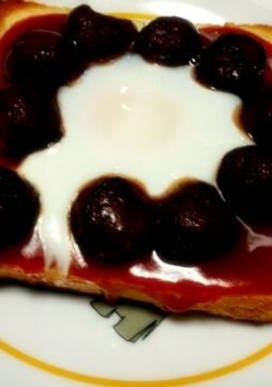 ミートボールのっけパン-レシピのメイン写真