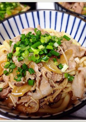 鍋ひとつで！温&冷♡肉ぶっかけうどん☆-レシピのメイン写真