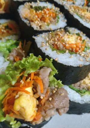 食感の良い韓国風海苔巻き★サラダ系キンパ-レシピのメイン写真