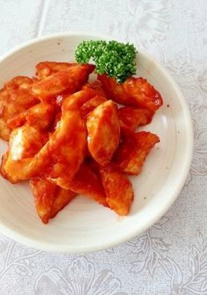 お弁当に☆ささみのケチャップ炒め-レシピのメイン写真