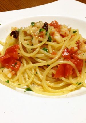 本格エビとトマトのパスタ　アメリケーヌ風-レシピのメイン写真