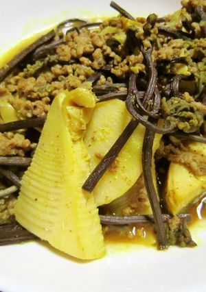 筍とわらび・ひき肉のカレー炒め-レシピのメイン写真