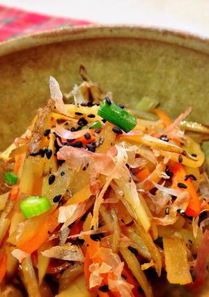 作り置きOK！五種野菜の土佐風きんぴら-レシピのメイン写真