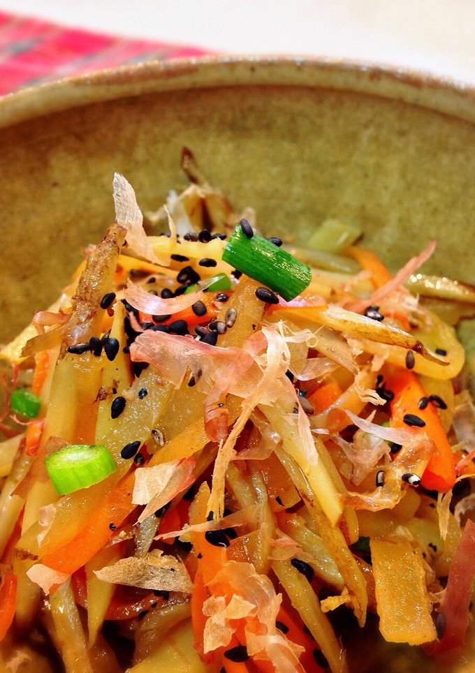 作り置きOK！五種野菜の土佐風きんぴら-レシピのメイン写真